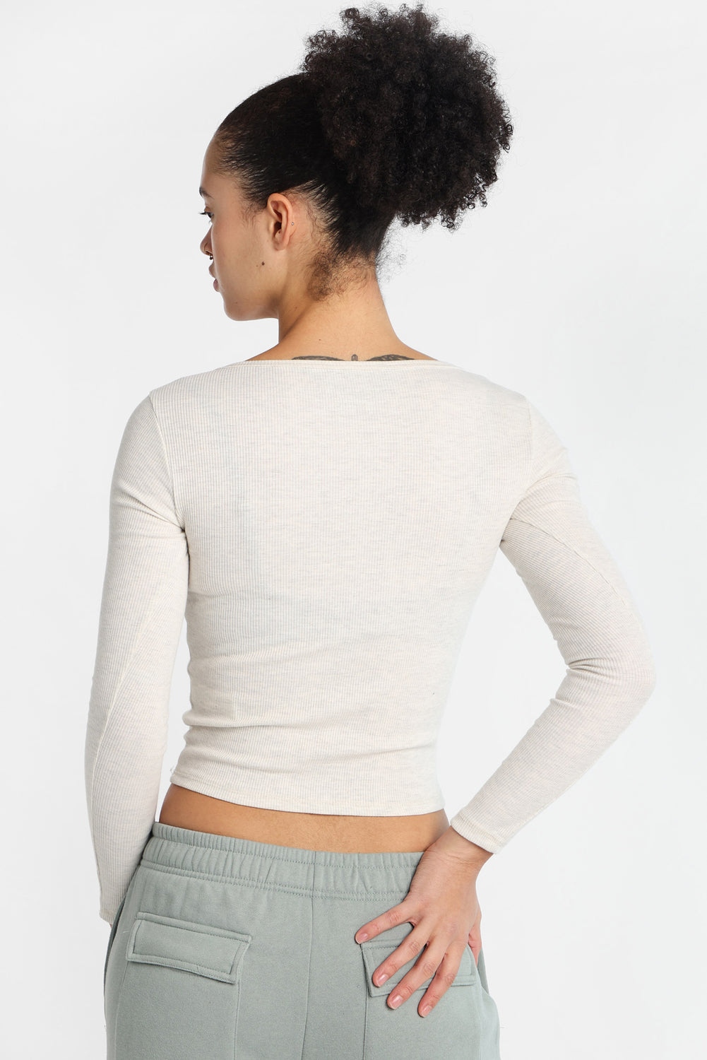 AERO Long Sleeve Henley Baby Tee AERO Long Sleeve Henley Baby Tee