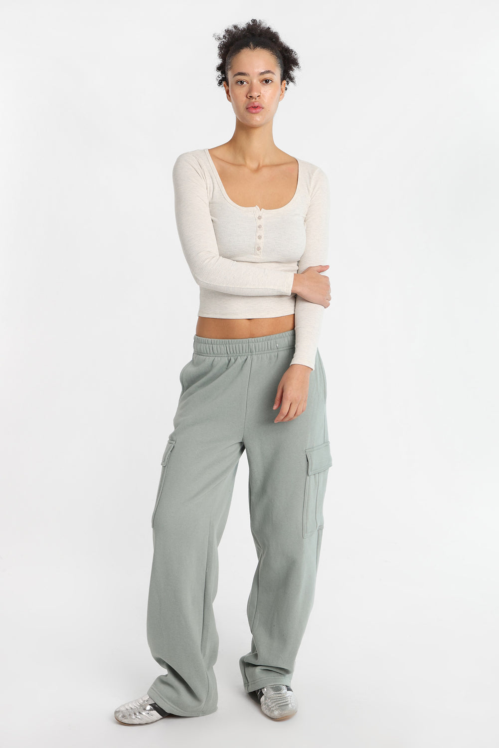 AERO Long Sleeve Henley Baby Tee AERO Long Sleeve Henley Baby Tee