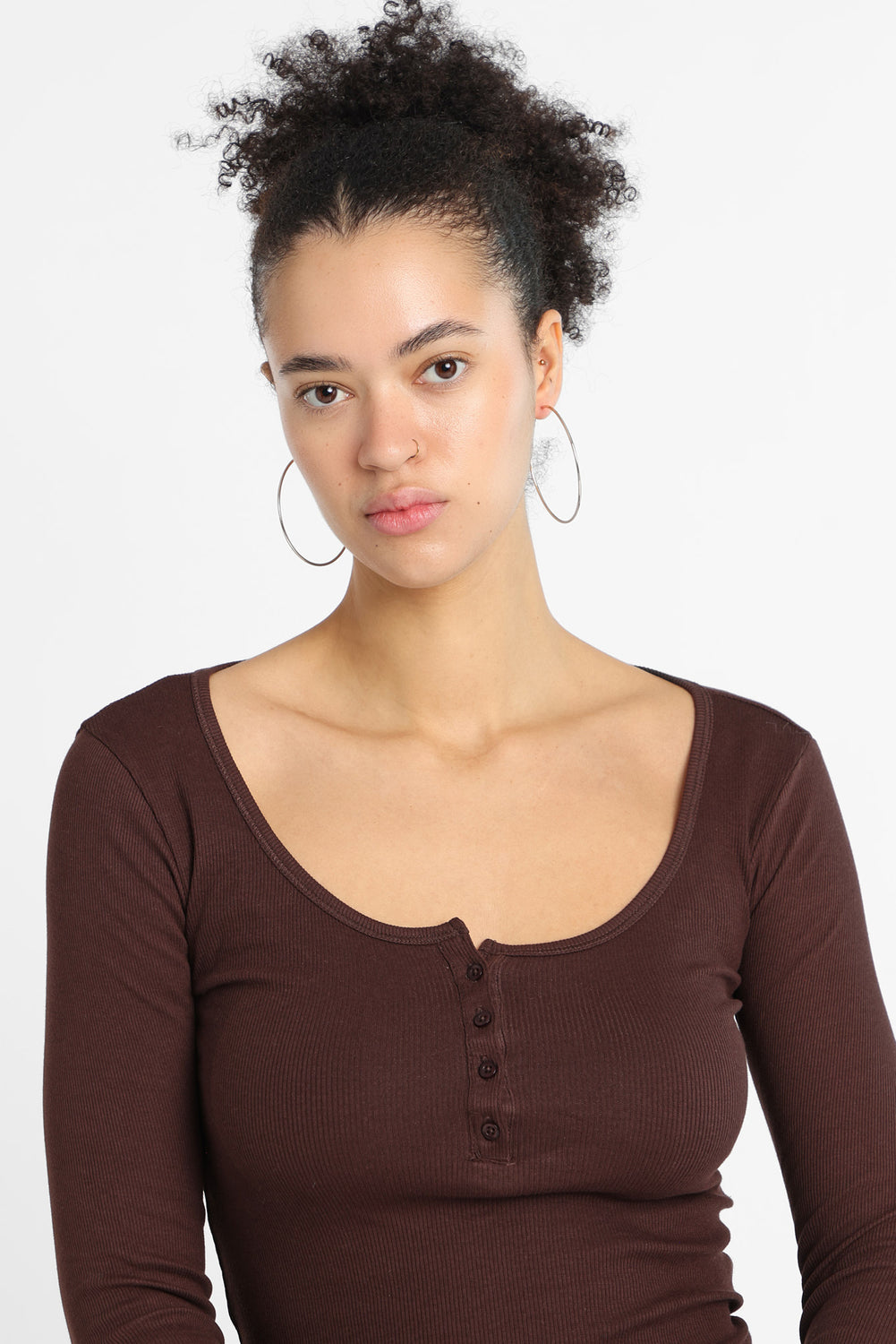 AERO Long Sleeve Henley Baby Tee AERO Long Sleeve Henley Baby Tee