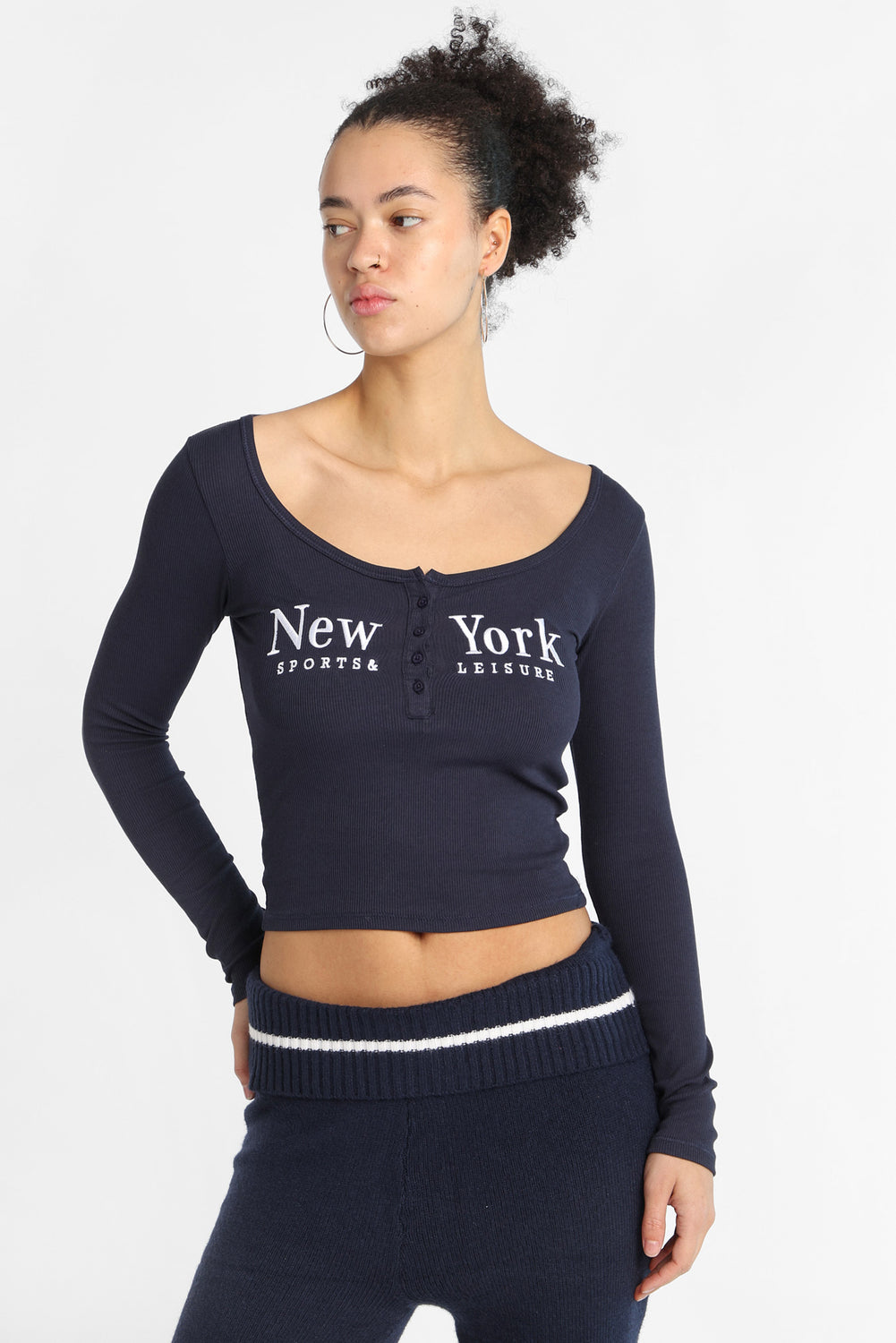 AERO Long Sleeve Henley Baby Tee AERO Long Sleeve Henley Baby Tee