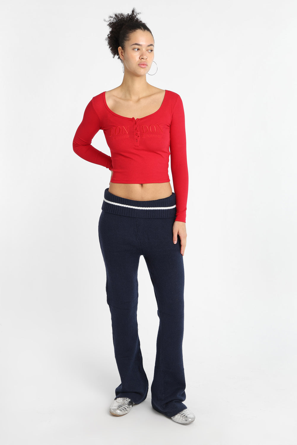 AERO Long Sleeve Henley Baby Tee AERO Long Sleeve Henley Baby Tee