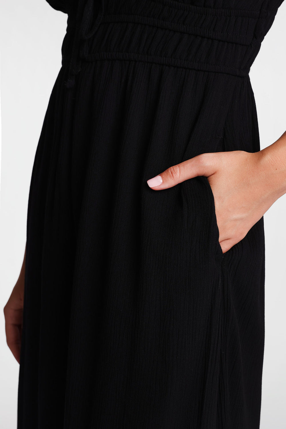 AERO Gauzy Tie-Front Wide-Leg Jumpsuit AERO Gauzy Tie-Front Wide-Leg Jumpsuit