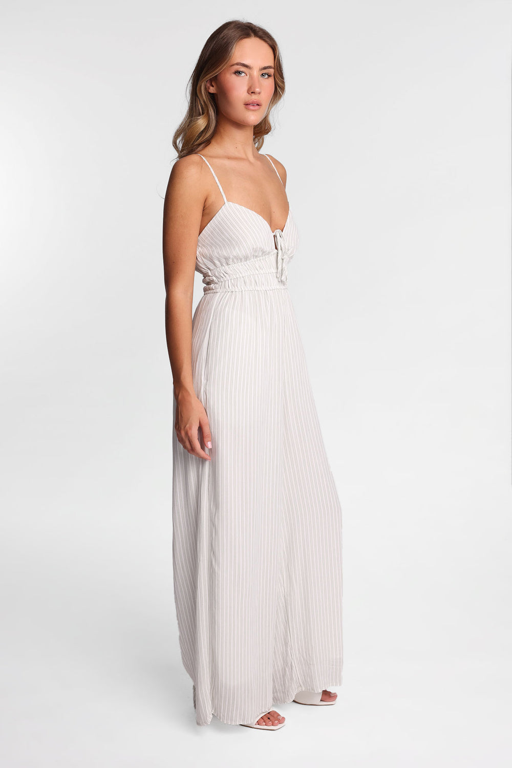 AERO Gauzy Tie-Front Wide-Leg Jumpsuit AERO Gauzy Tie-Front Wide-Leg Jumpsuit