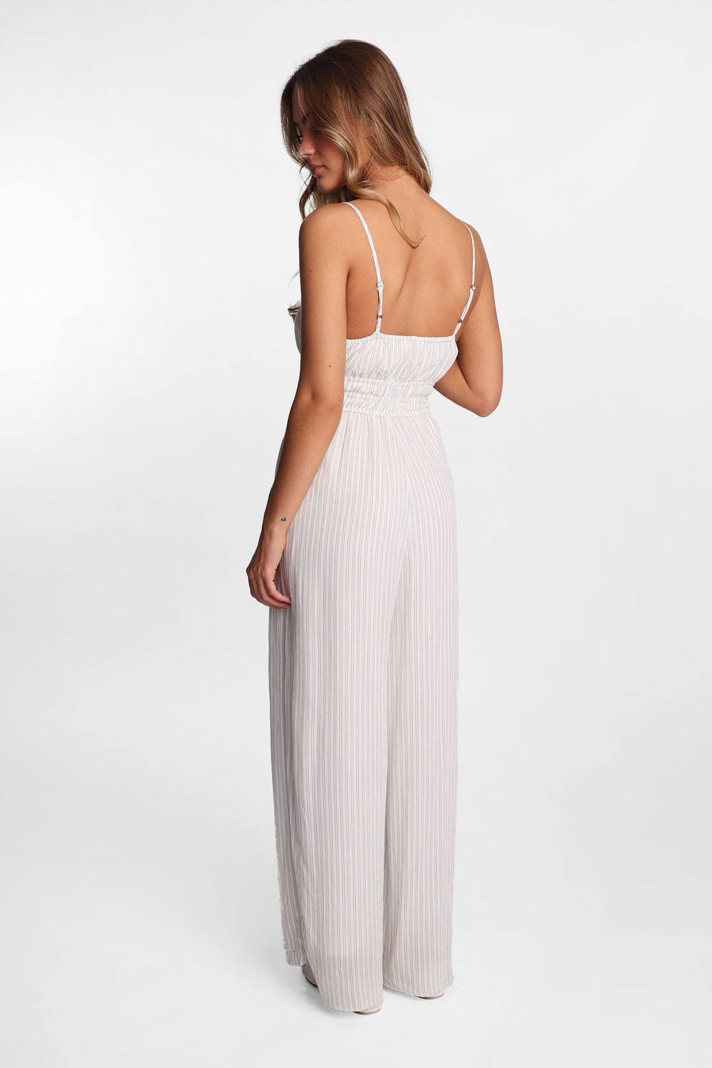 AERO Gauzy Tie-Front Wide-Leg Jumpsuit AERO Gauzy Tie-Front Wide-Leg Jumpsuit