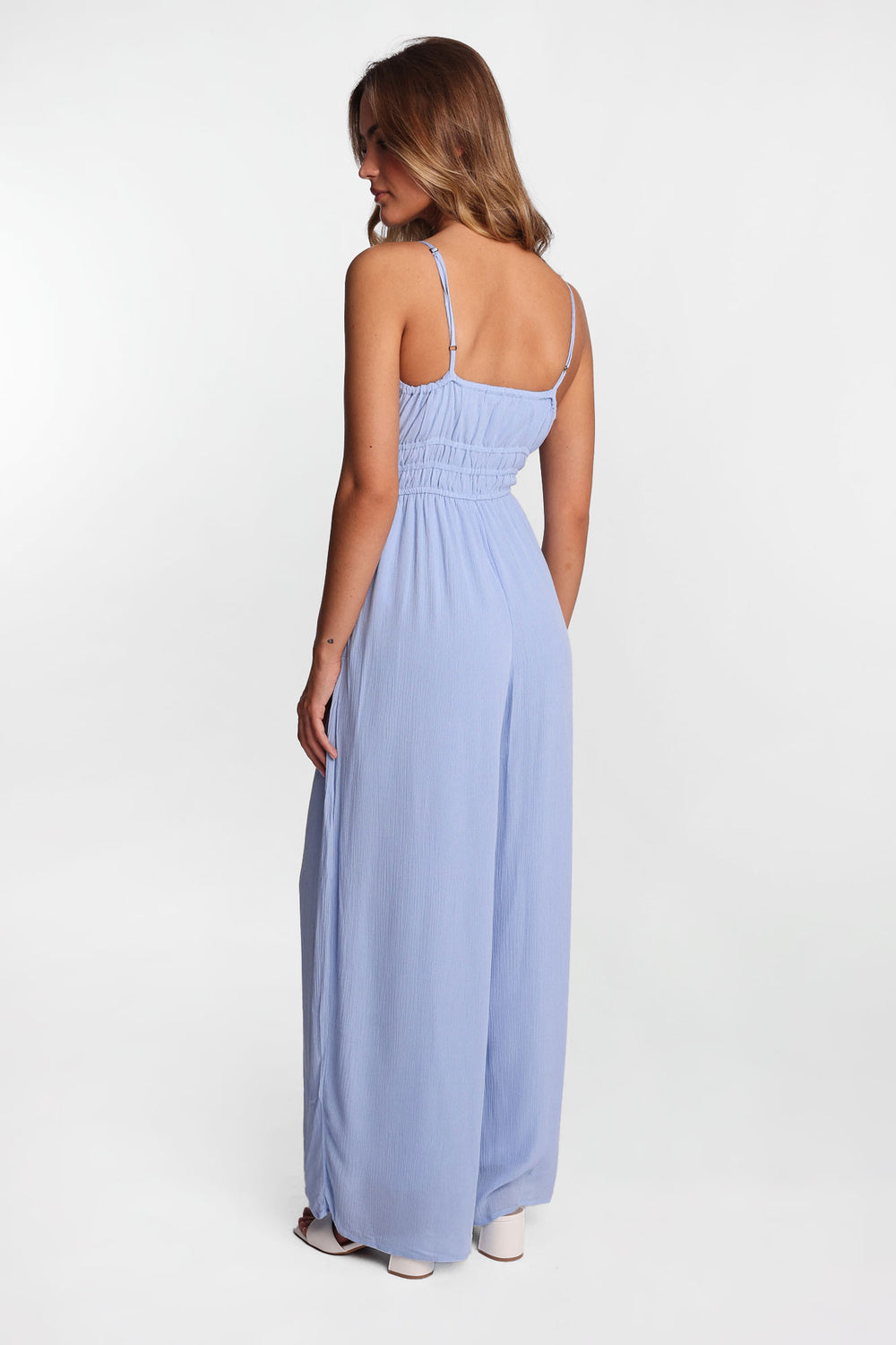 AERO Gauzy Tie-Front Wide-Leg Jumpsuit AERO Gauzy Tie-Front Wide-Leg Jumpsuit