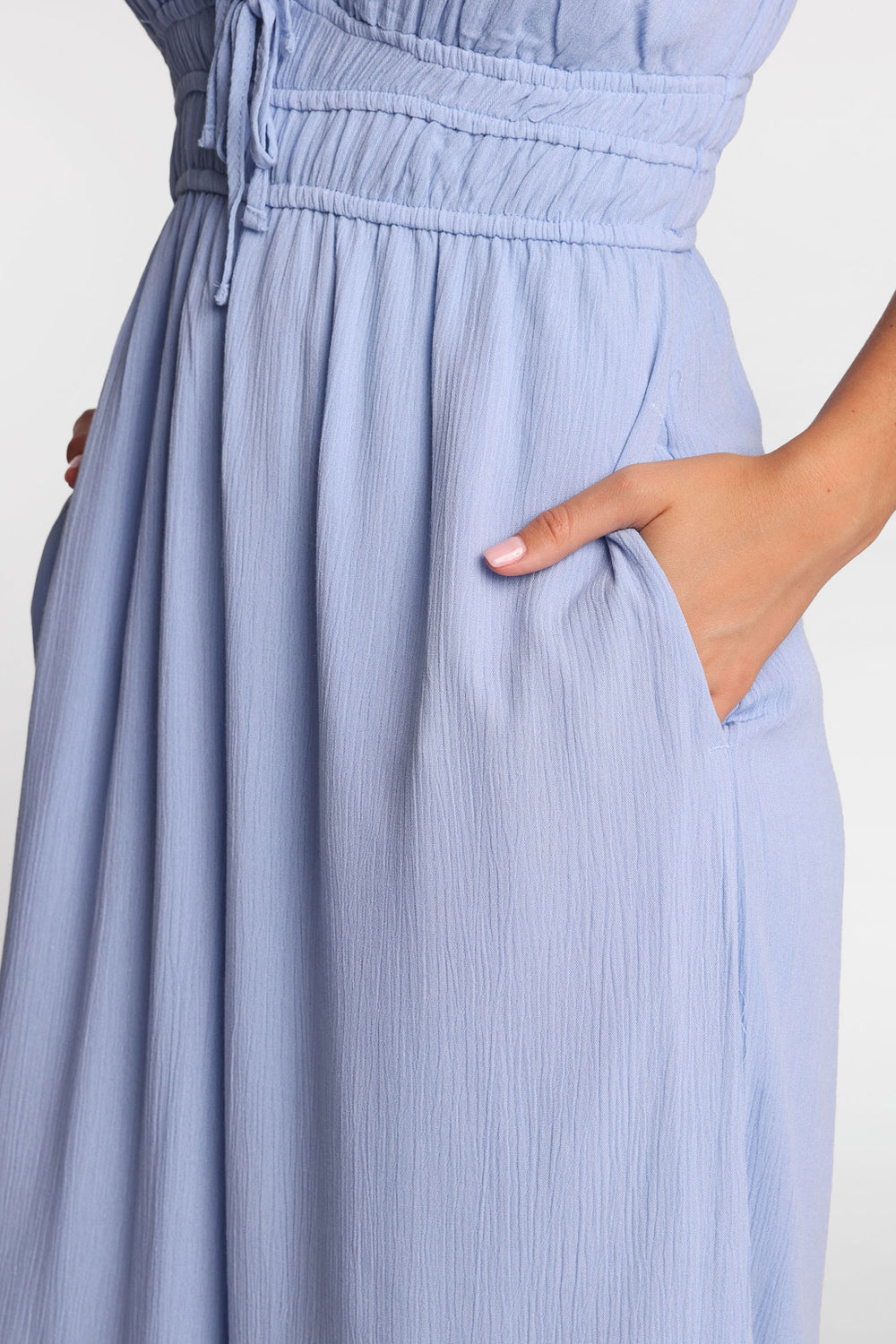 AERO Gauzy Tie-Front Wide-Leg Jumpsuit AERO Gauzy Tie-Front Wide-Leg Jumpsuit