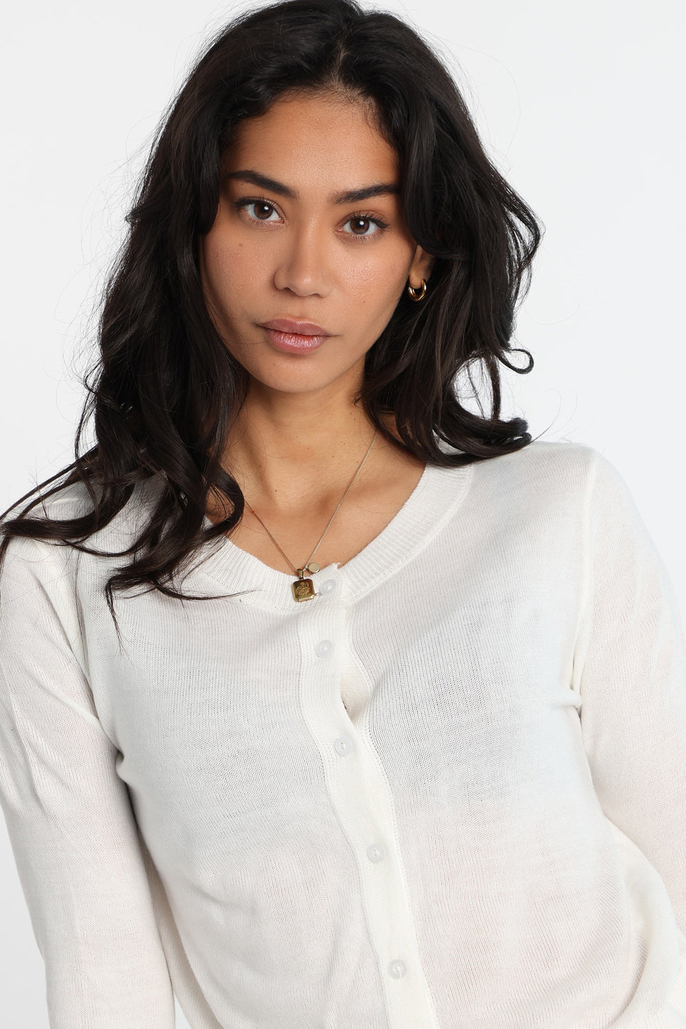 Button-Up Crew Neck Cardigan Button-Up Crew Neck Cardigan