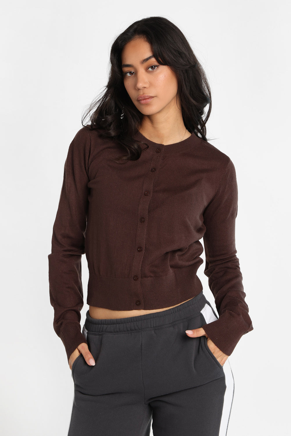 Button-Up Crew Neck Cardigan Button-Up Crew Neck Cardigan