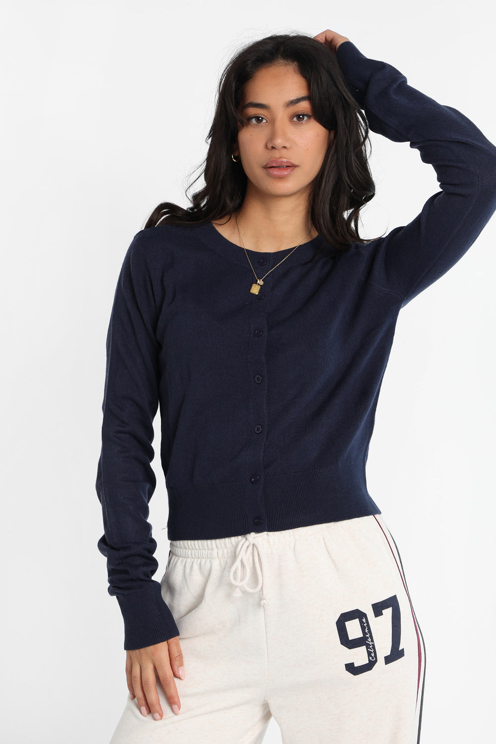 Button-Up Crew Neck Cardigan Button-Up Crew Neck Cardigan