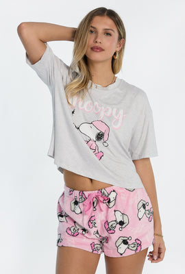 Peanuts Snoopy Candle 2-Piece Pajama Tee & Shorts Set