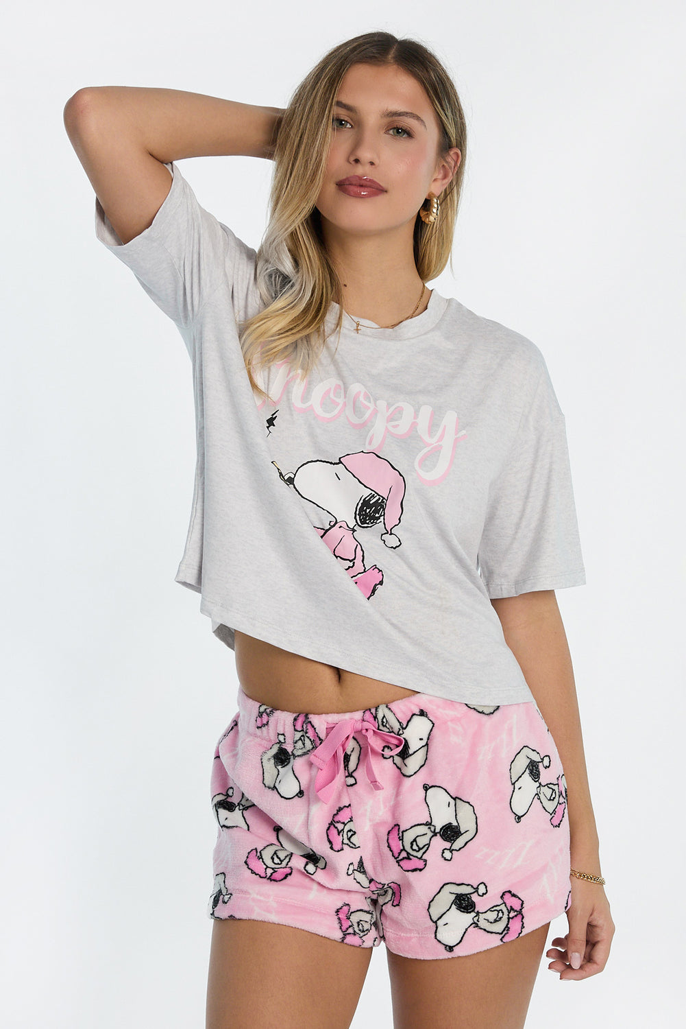 Peanuts Snoopy Candle 2-Piece Pajama Tee & Shorts Set Peanuts Snoopy Candle 2-Piece Pajama Tee & Shorts Set