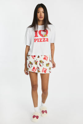 Hello Kitty I Love Pizza 2-Piece Pajama Tee & Shorts Set