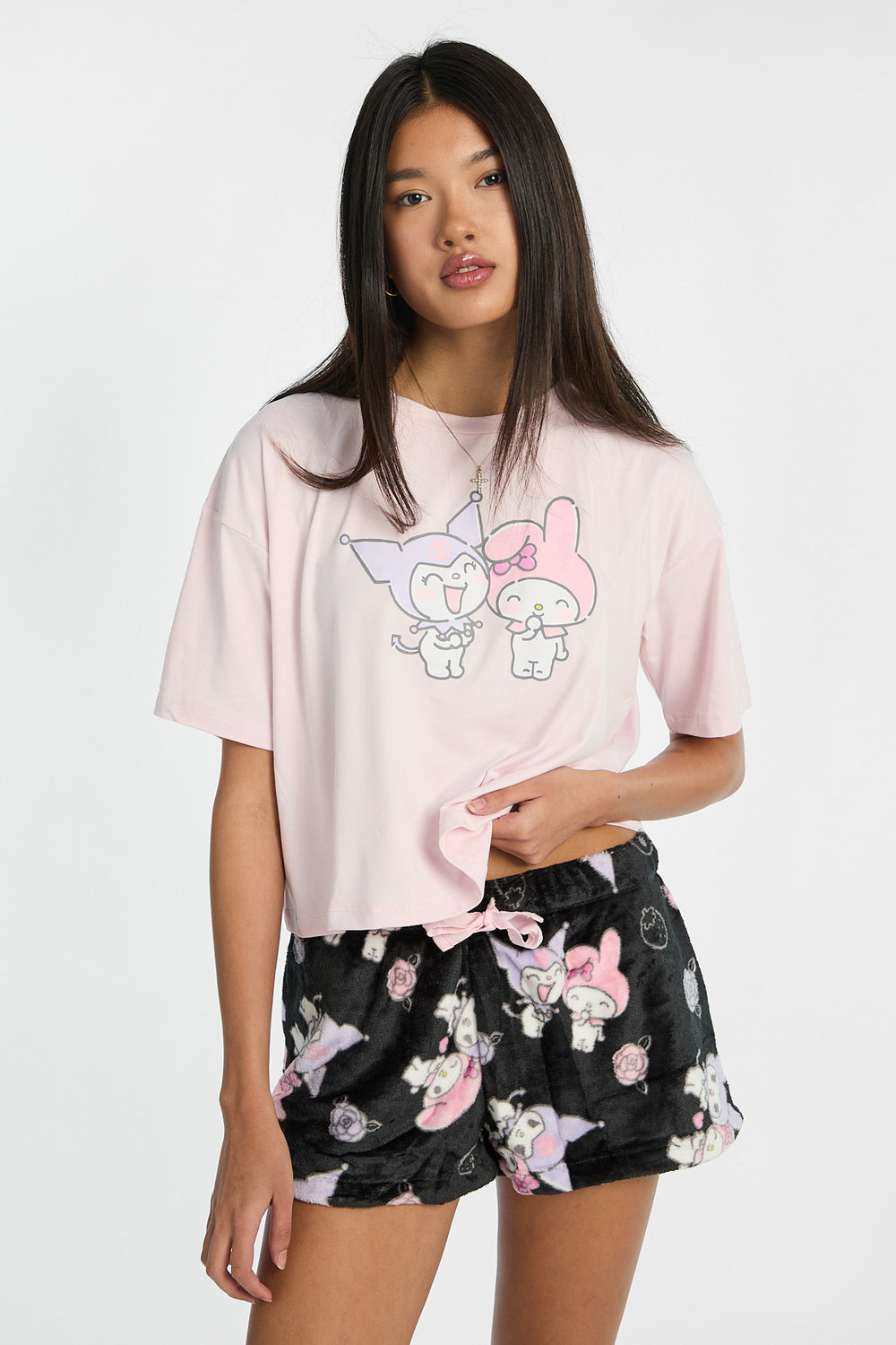 Ensemble de pyjama 2 pièces imprimé Kuromi My Melody Ensemble de pyjama 2 pièces imprimé Kuromi My Melody