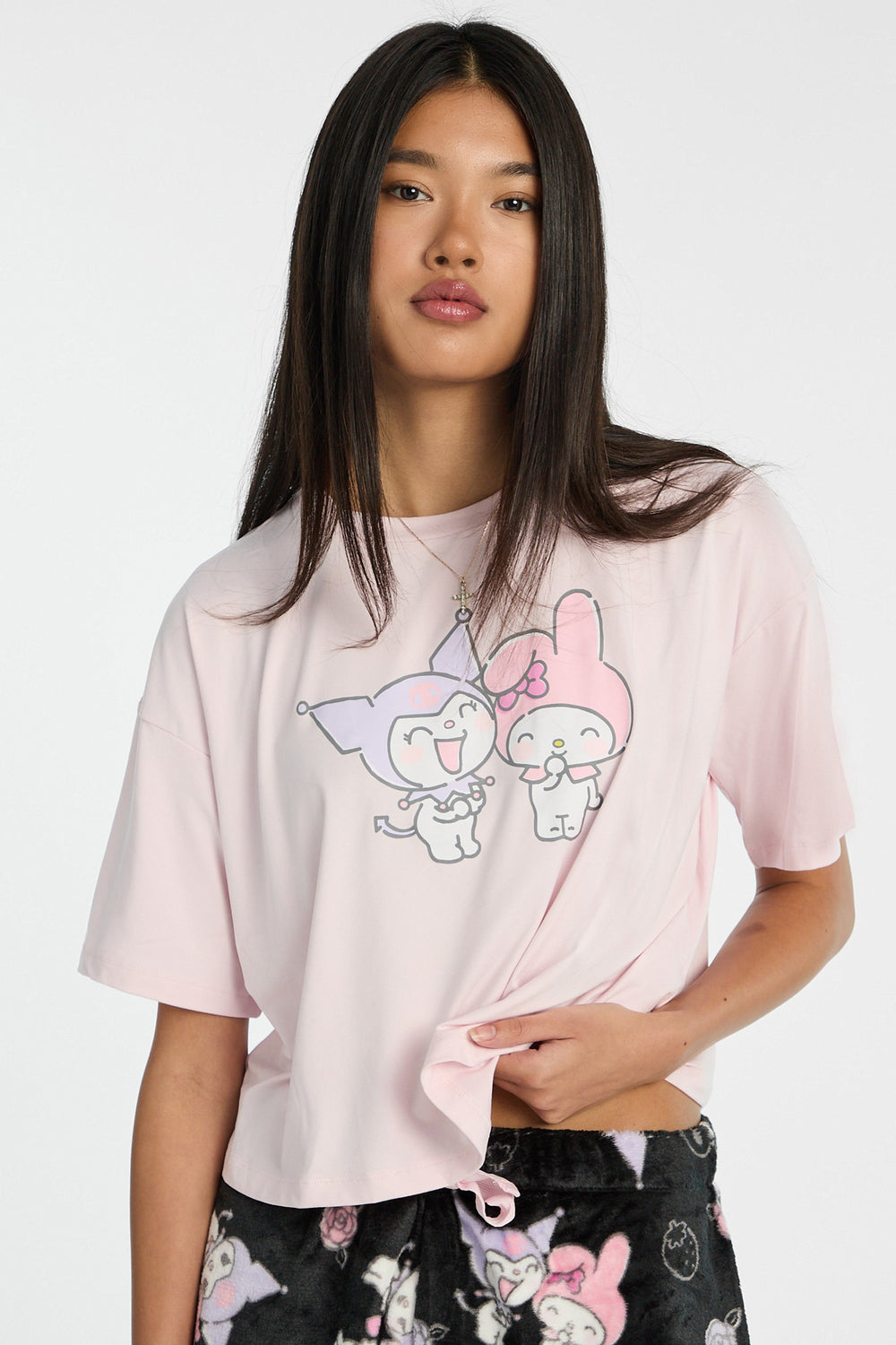 Ensemble de pyjama 2 pièces imprimé Kuromi My Melody Ensemble de pyjama 2 pièces imprimé Kuromi My Melody