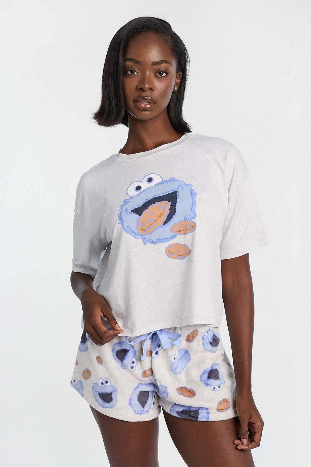 Ensemble de pyjama 2 pièces imprimé Cookie Monster Ensemble de pyjama 2 pièces imprimé Cookie Monster