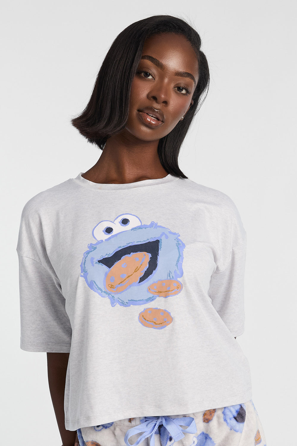 Ensemble de pyjama 2 pièces imprimé Cookie Monster Ensemble de pyjama 2 pièces imprimé Cookie Monster