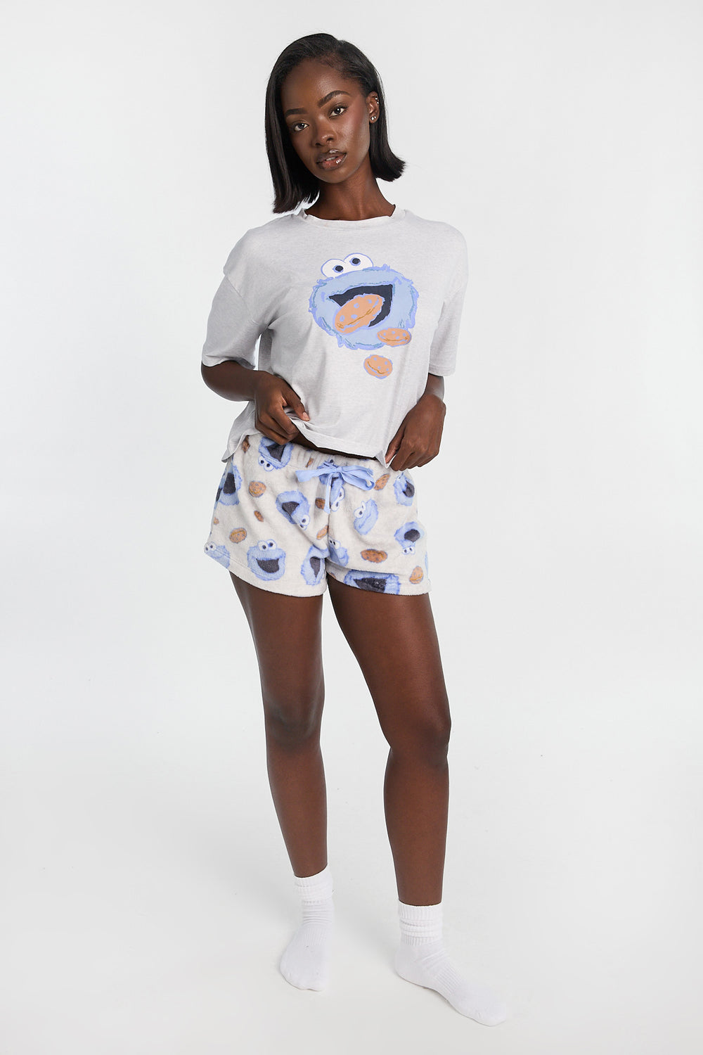 Cookie Monster 2-Piece Pajama Tee & Shorts Set Cookie Monster 2-Piece Pajama Tee & Shorts Set