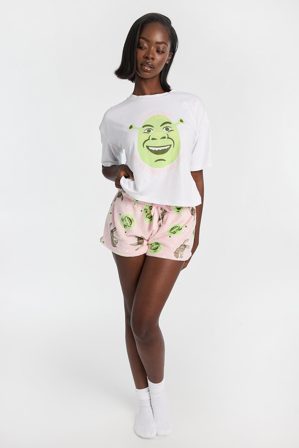 Shrek 2-Piece Pajama Tee & Plush Shorts Set Shrek 2-Piece Pajama Tee & Plush Shorts Set