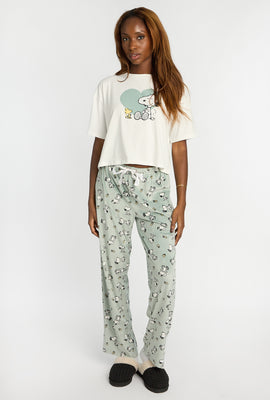 Ensemble de pyjama en velour imprimé Peanuts Snoopy coeur