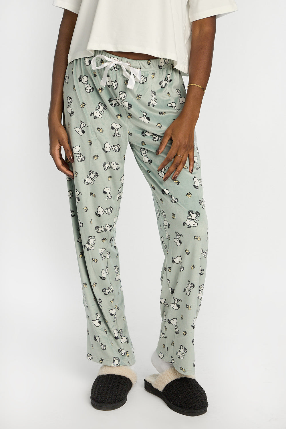Peanuts Snoopy & Woodstock Heart 2-Piece Pajama Tee & Velour Pajama Pants Set Peanuts Snoopy & Woodstock Heart 2-Piece Pajama Tee & Velour Pajama Pants Set