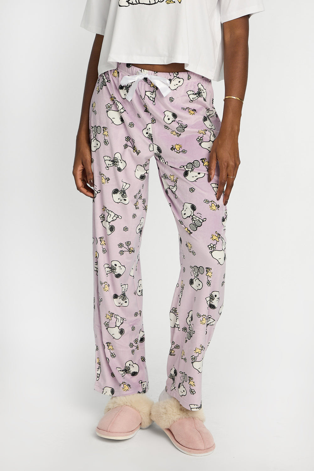 Peanuts Snoopy Flower 2-Piece Pajama Tee & Velour Pajama Pants Set Peanuts Snoopy Flower 2-Piece Pajama Tee & Velour Pajama Pants Set