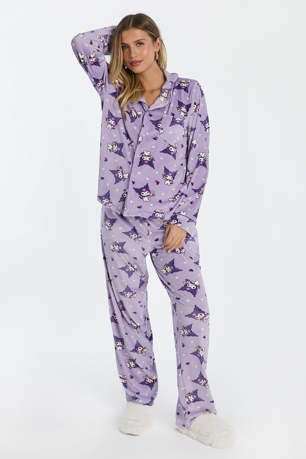 Kuromi Velour 2-Piece Pajama Shirt & Pant Set Kuromi Velour 2-Piece Pajama Shirt & Pant Set