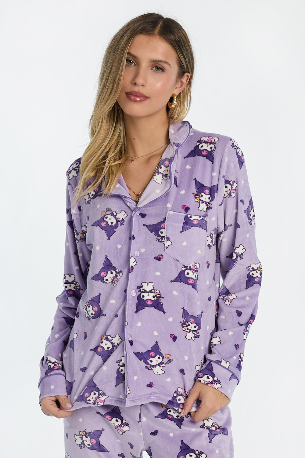 Ensemble de pyjama en velours 2 pièces Kuromi Ensemble de pyjama en velours 2 pièces Kuromi