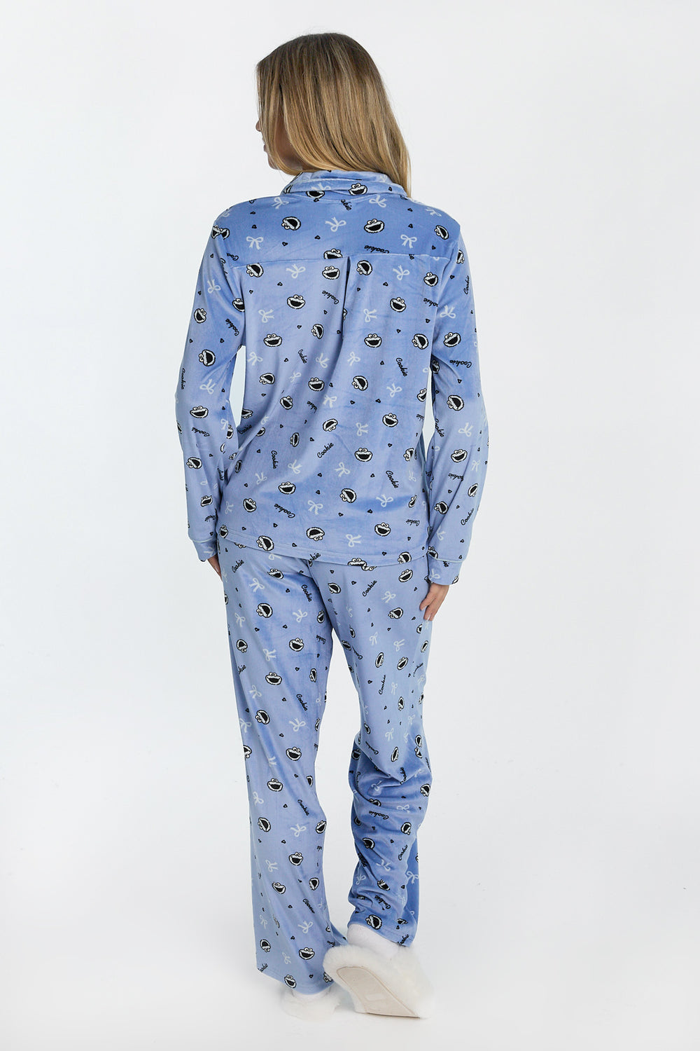 Ensemble de pyjama en velours 2 pièces Cookie Monster Ensemble de pyjama en velours 2 pièces Cookie Monster