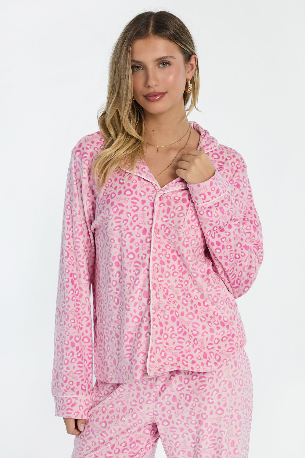 Barbie Leopard Velour 2-Piece Pajama Shirt & Pant Set Barbie Leopard Velour 2-Piece Pajama Shirt & Pant Set