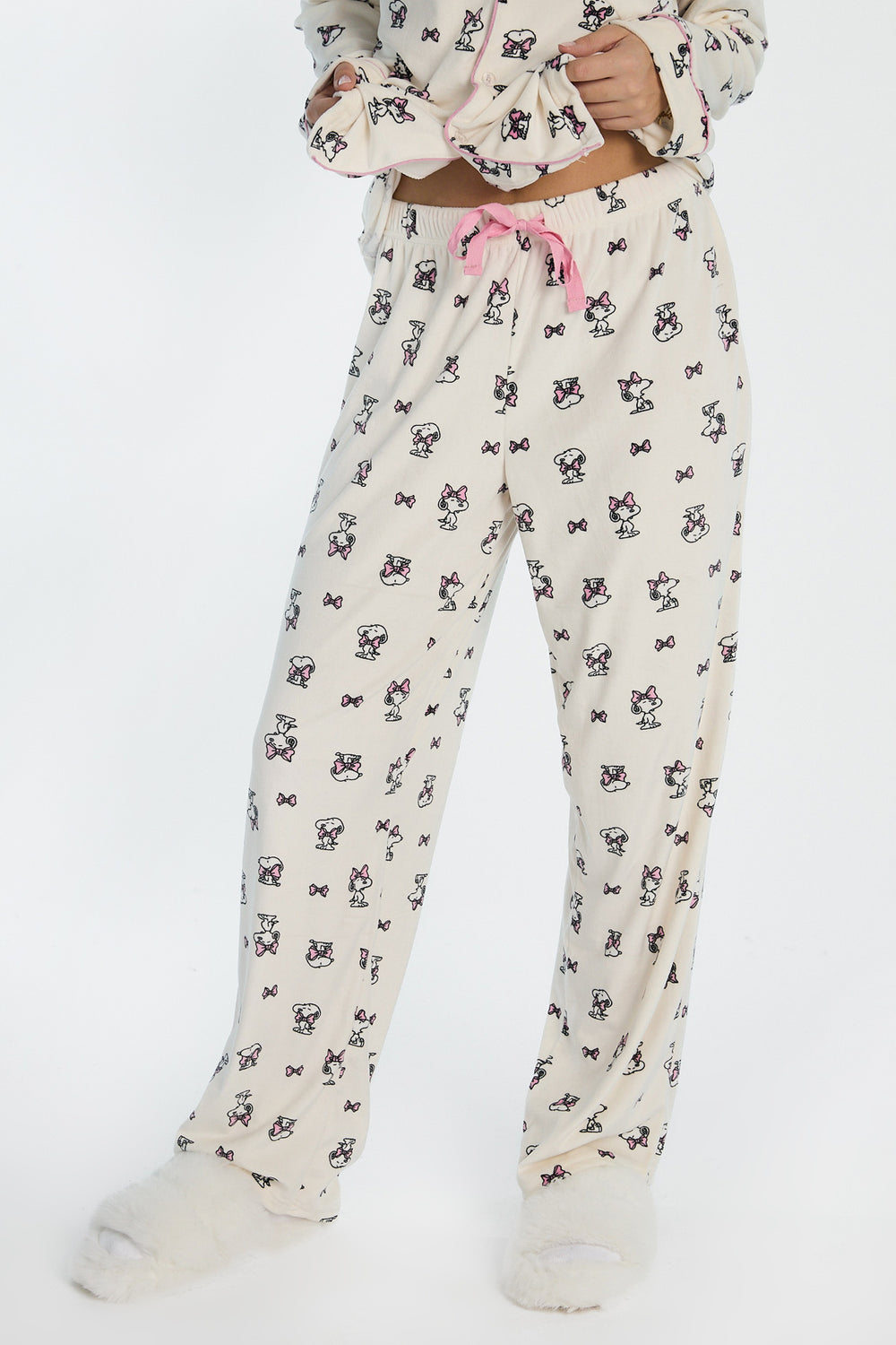 Snoopy Bows Velour 2-Piece Pajama Shirt & Pant Set Snoopy Bows Velour 2-Piece Pajama Shirt & Pant Set