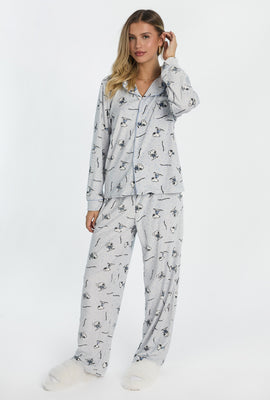 Peanuts Snoopy Velour 2-Piece Pajama Shirt & Pant Set