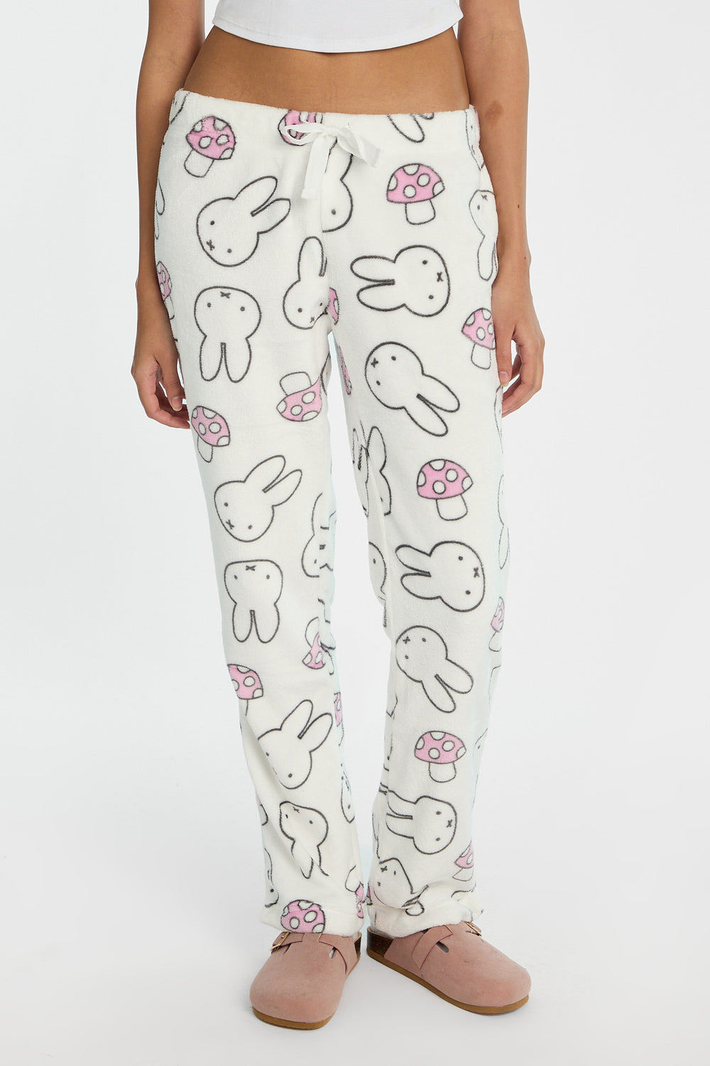 Pantalon de pyjama en peluche imprimé champignon Miffy Pantalon de pyjama en peluche imprimé champignon Miffy