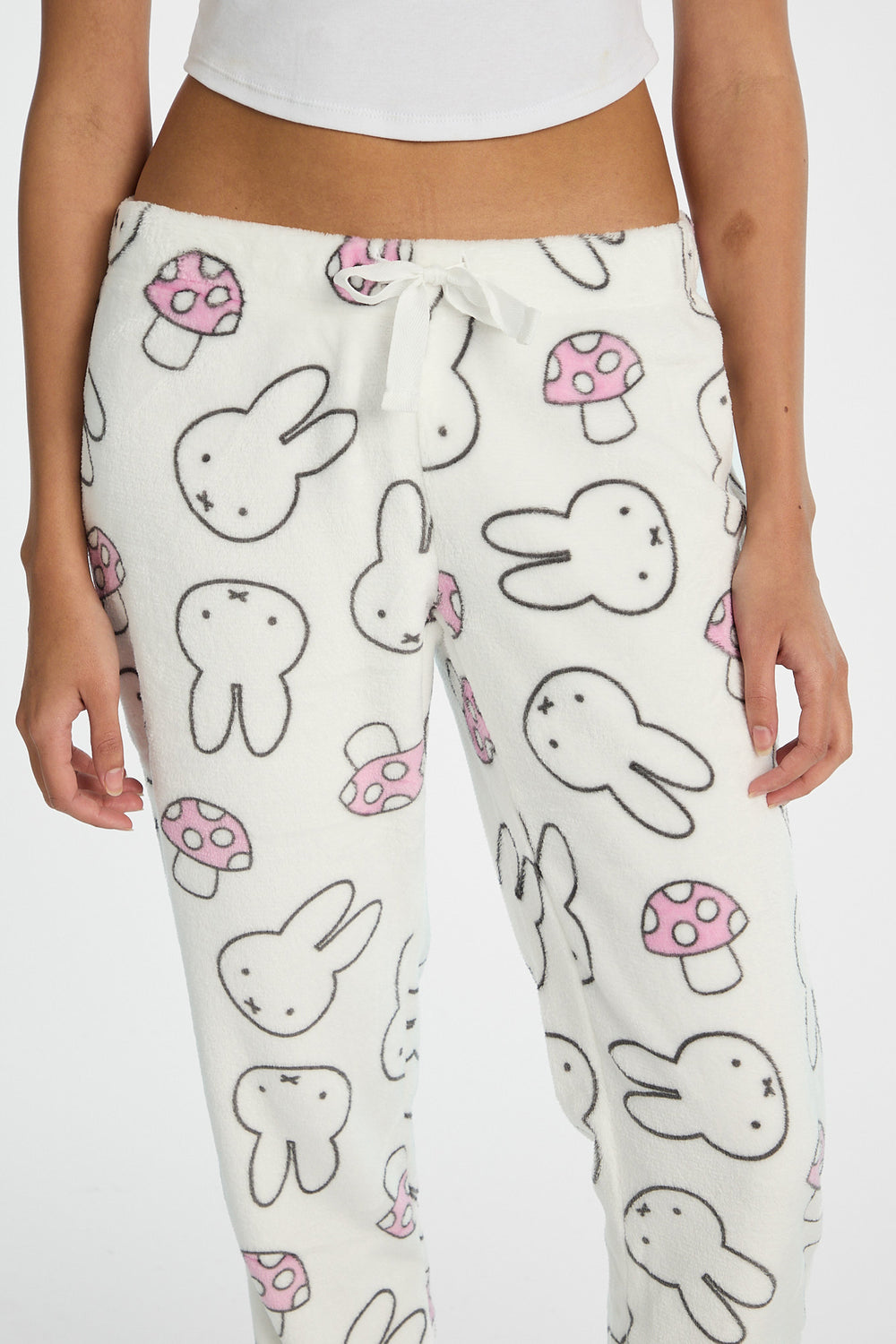 Pantalon de pyjama en peluche imprimé champignon Miffy Pantalon de pyjama en peluche imprimé champignon Miffy
