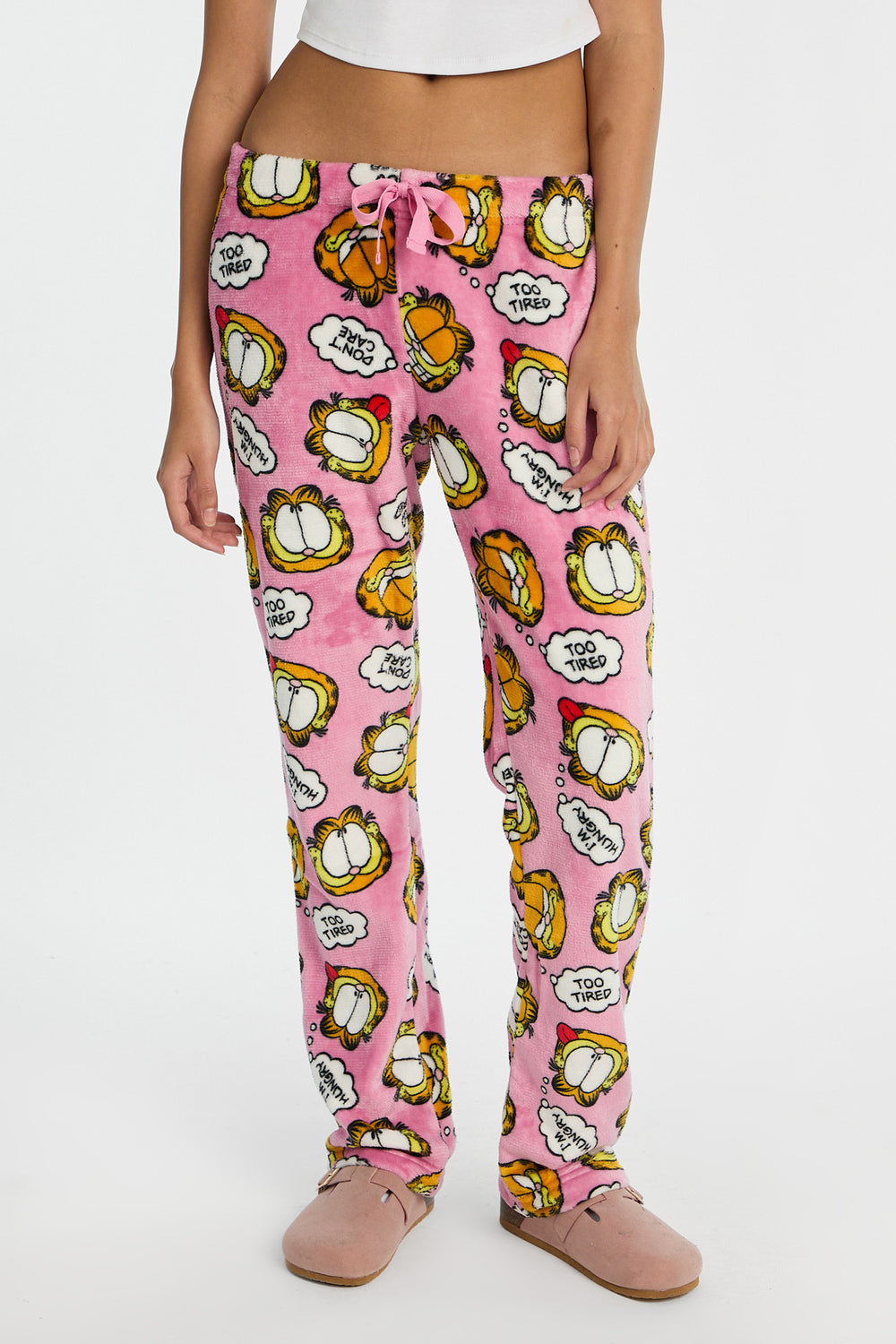 Pantalon de pyjama en peluche imprimé Garfield Pantalon de pyjama en peluche imprimé Garfield