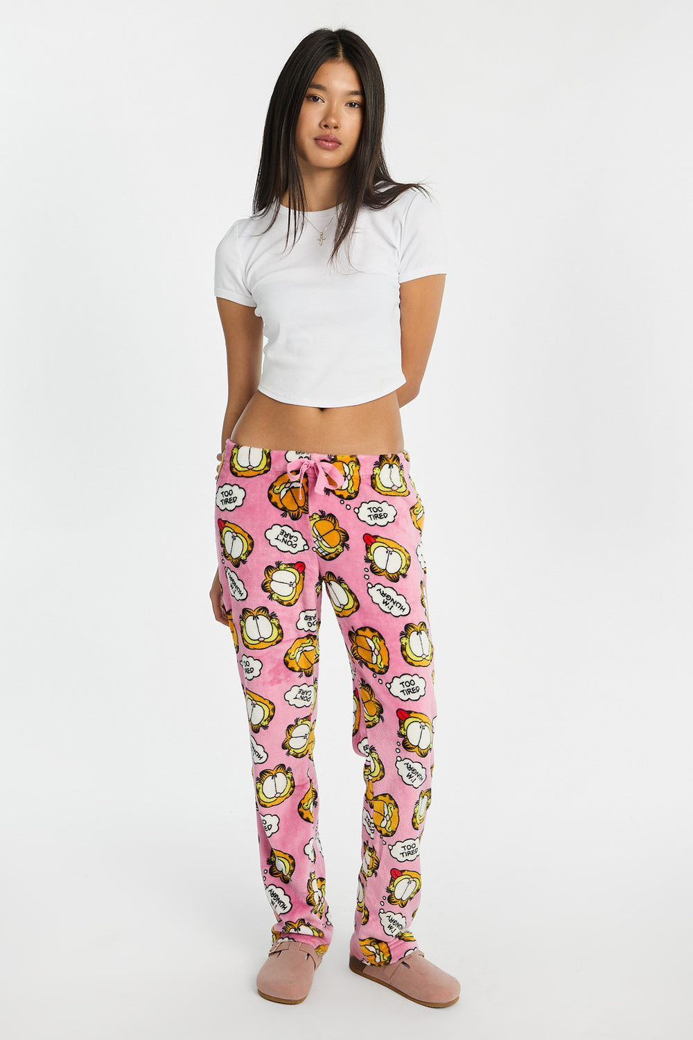Pantalon de pyjama en peluche imprimé Garfield Pantalon de pyjama en peluche imprimé Garfield