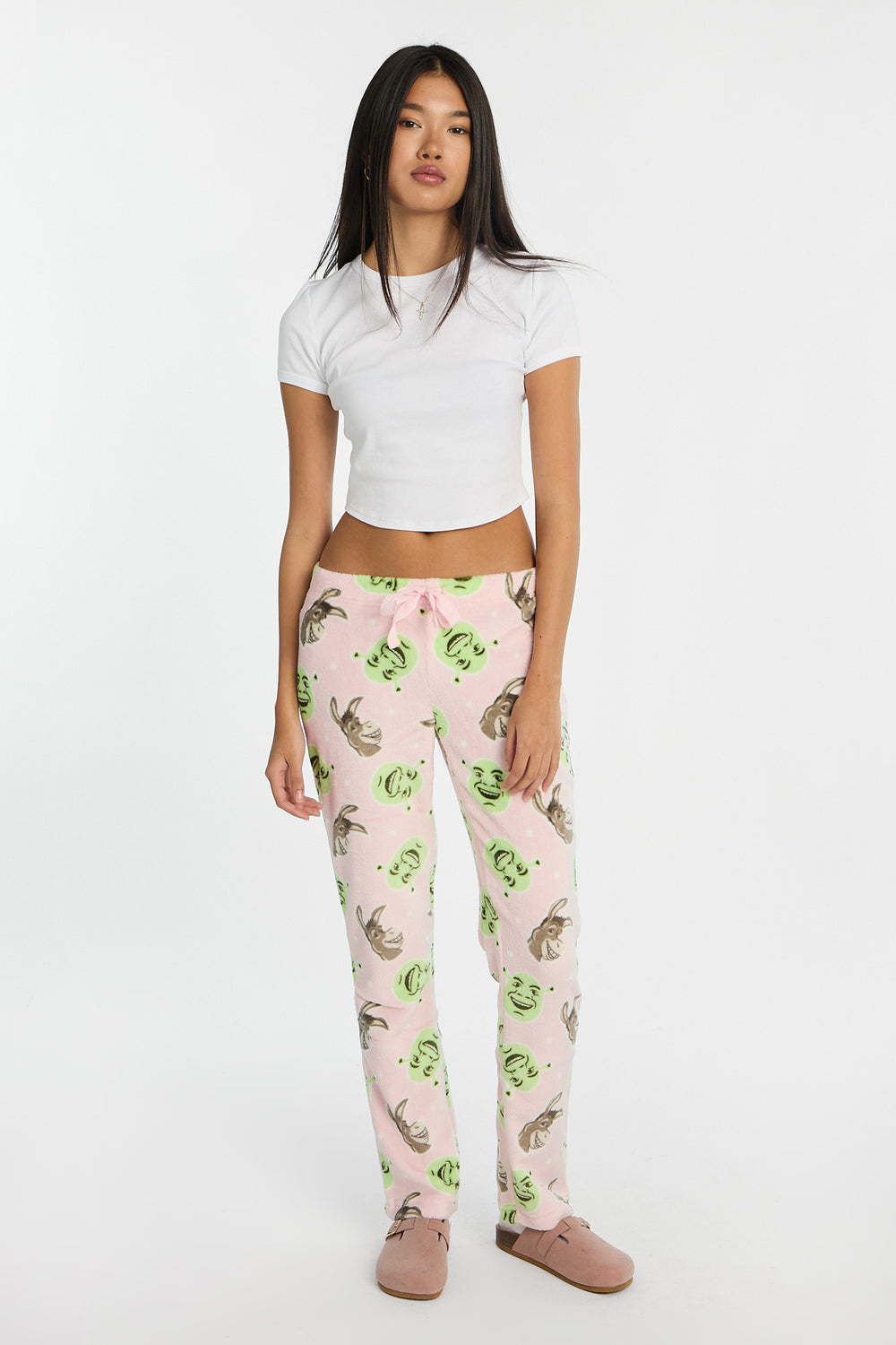 Pantalon de pyjama en peluche imprimé Shrek et Donkey Pantalon de pyjama en peluche imprimé Shrek et Donkey
