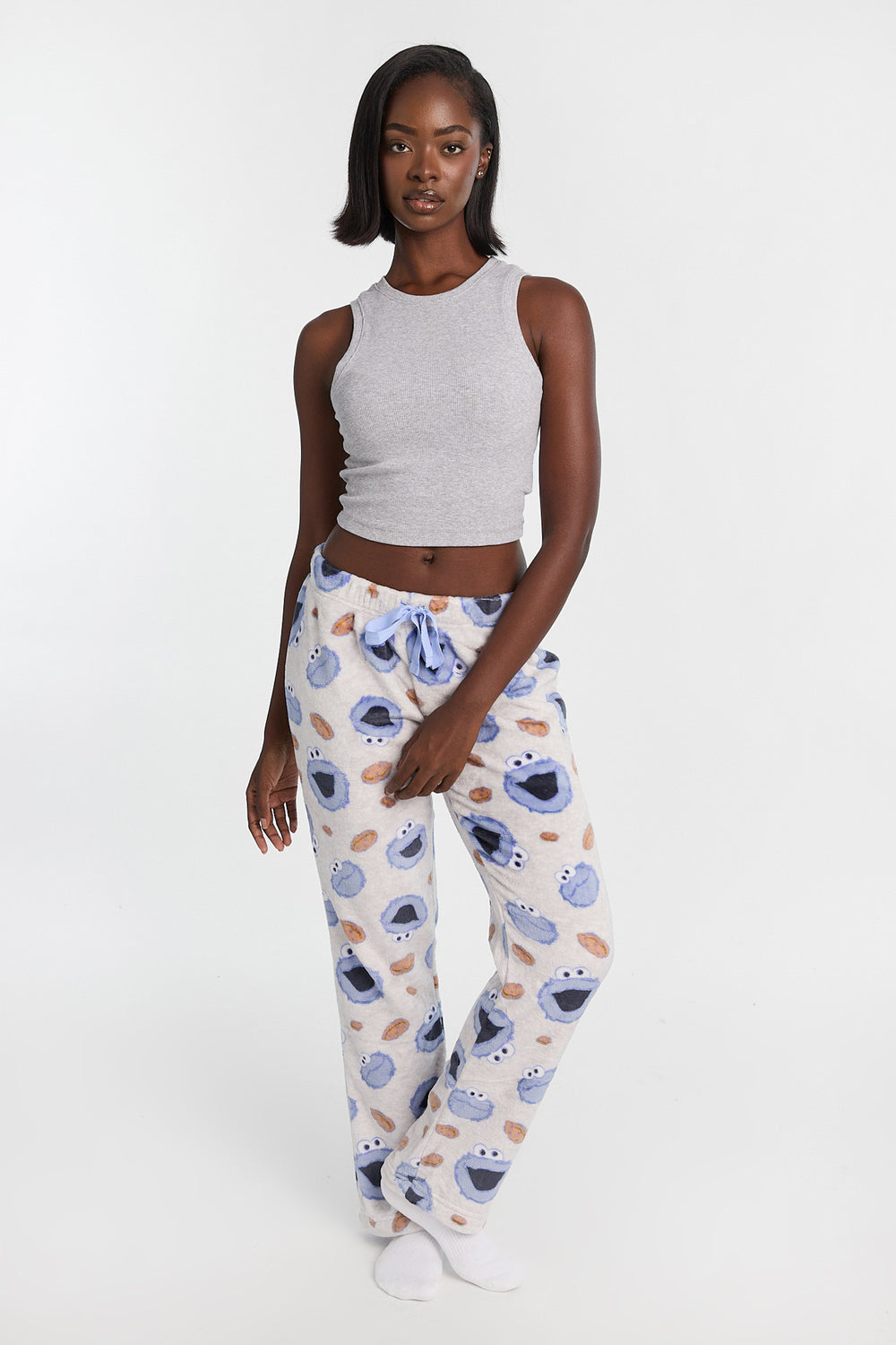 Pantalon de pyjama en peluche imprimé Cookie Monster Pantalon de pyjama en peluche imprimé Cookie Monster