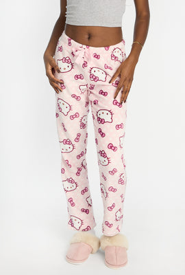 Pantalon de pyjama en peluche à pois Hello Kitty