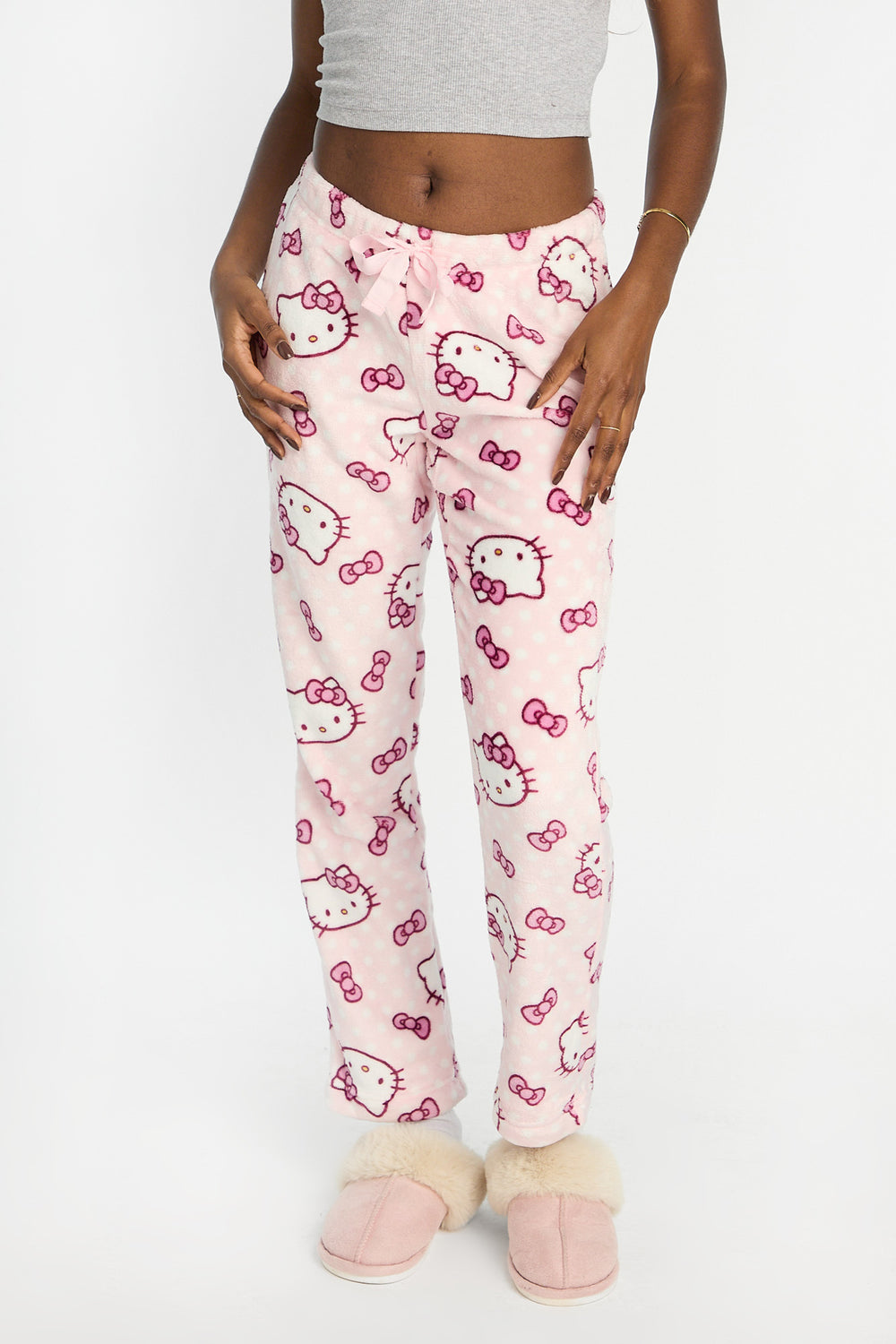 Pantalon de pyjama en peluche à pois Hello Kitty Pantalon de pyjama en peluche à pois Hello Kitty