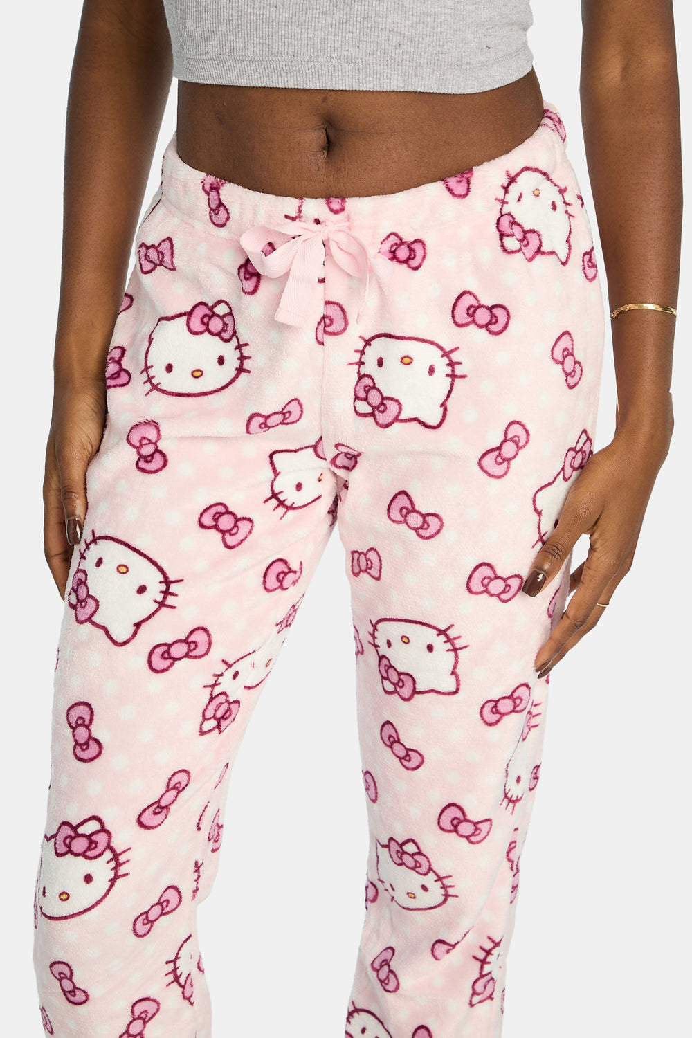 Pantalon de pyjama en peluche à pois Hello Kitty Pantalon de pyjama en peluche à pois Hello Kitty