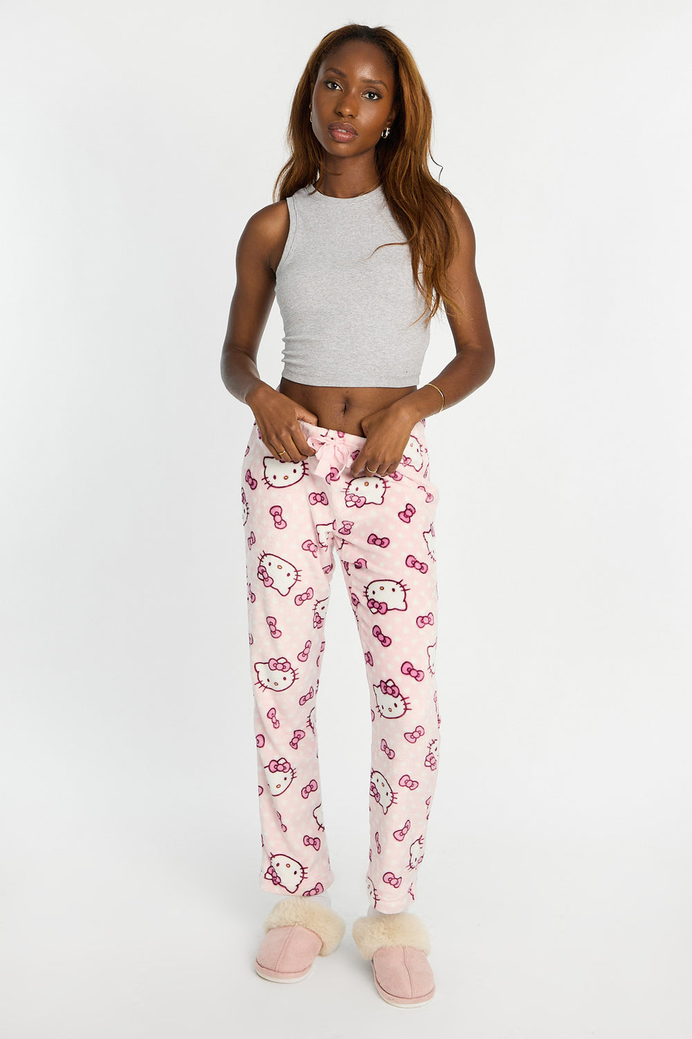 Pantalon de pyjama en peluche à pois Hello Kitty Pantalon de pyjama en peluche à pois Hello Kitty