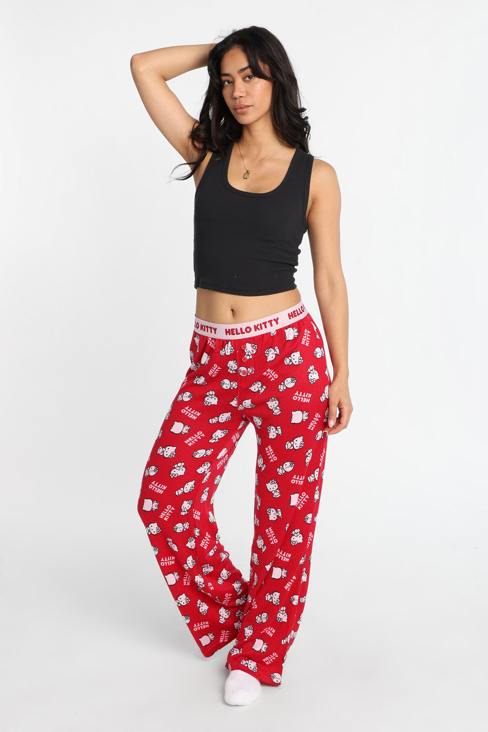 Pantalon pyjama style boxeur imprimé Hello Kitty Pantalon pyjama style boxeur imprimé Hello Kitty