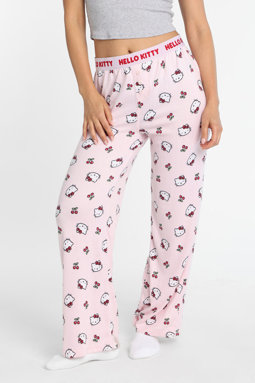 Pantalon pyjama style boxeur imprimé cerises Hello Kitty Pantalon pyjama style boxeur imprimé cerises Hello Kitty