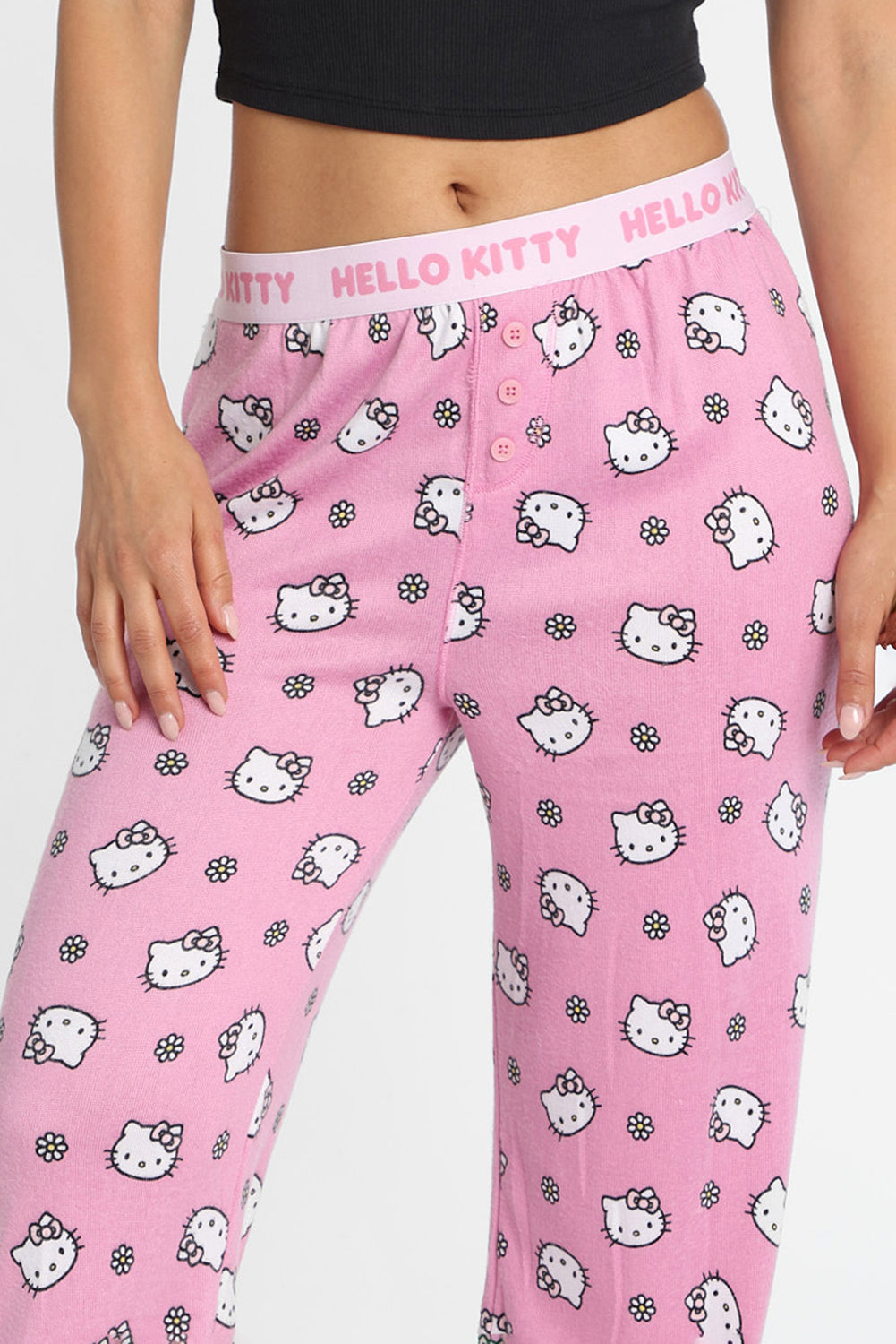 Pantalon pyjama style boxeur imprimé fleurs Hello Kitty Pantalon pyjama style boxeur imprimé fleurs Hello Kitty - West49