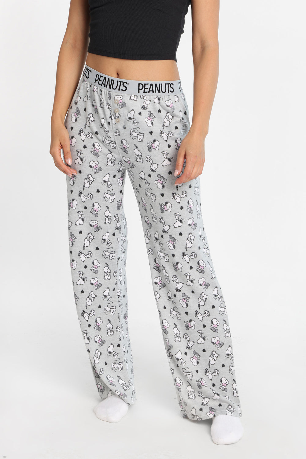 Pantalon pyjama style boxeur imprimé coeurs Peanuts Snoopy Pantalon pyjama style boxeur imprimé coeurs Peanuts Snoopy