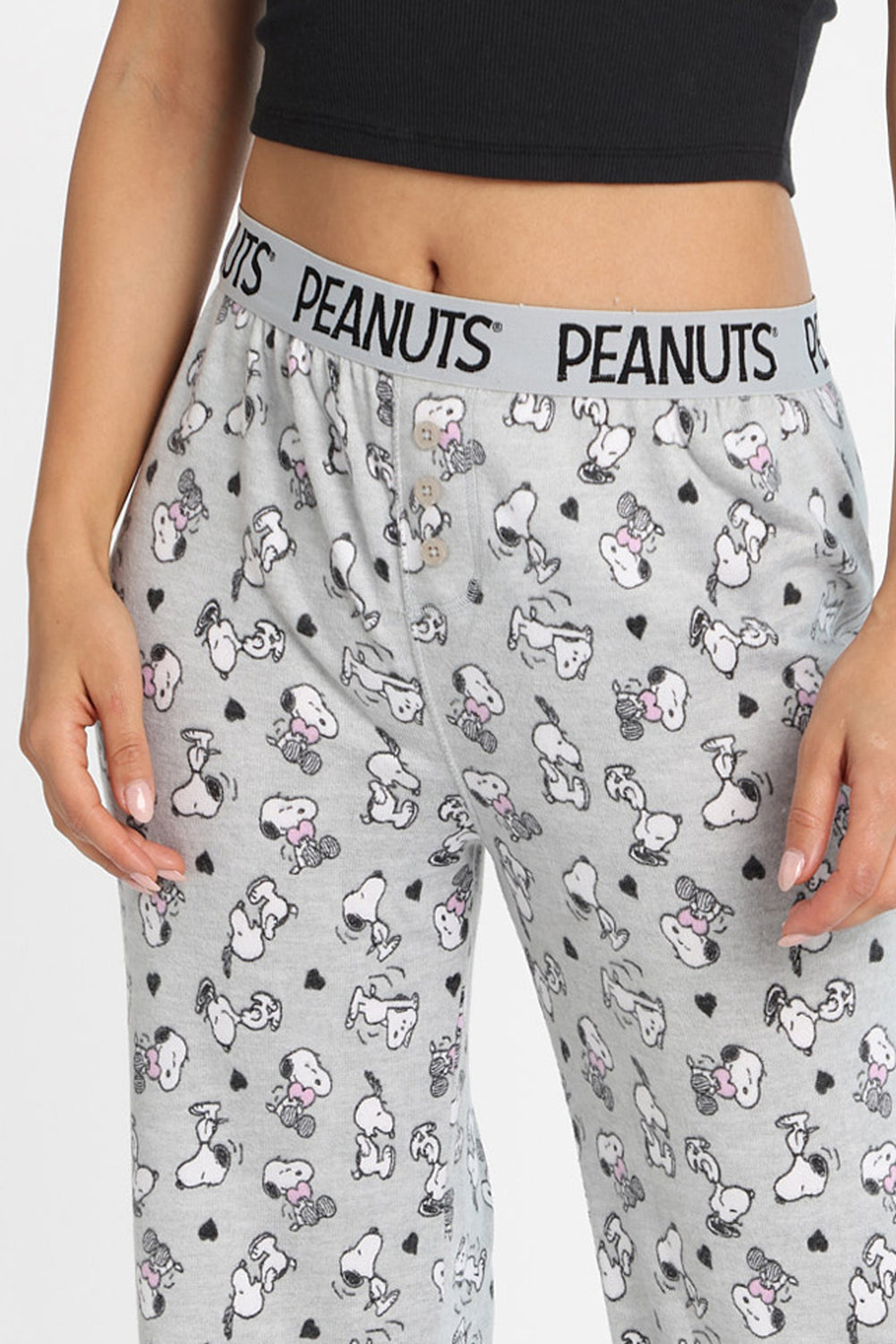 Pantalon pyjama style boxeur imprimé coeurs Peanuts Snoopy Pantalon pyjama style boxeur imprimé coeurs Peanuts Snoopy