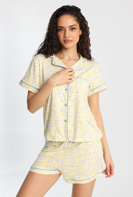Ensemble chemise et short pyjama imprimé floral Cinnamoroll