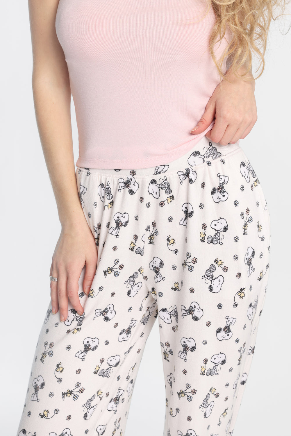 Pantalon pyjama à jambes larges super doux imprimé fleur Peanuts Pantalon pyjama à jambes larges super doux imprimé fleur Peanuts