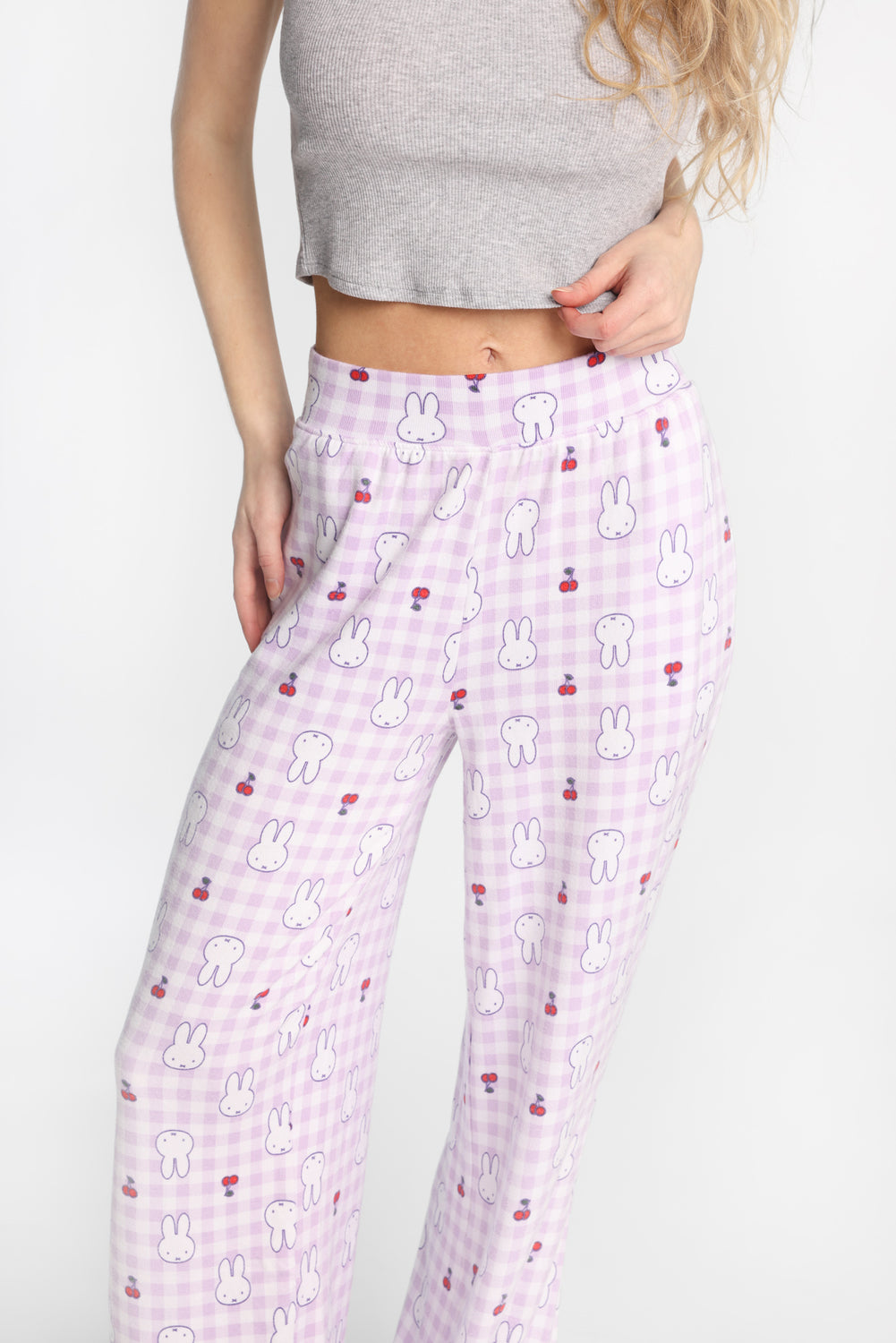 Pantalon pyjama à jambes larges super doux imprimé cerise Miffy Pantalon pyjama à jambes larges super doux imprimé cerise Miffy
