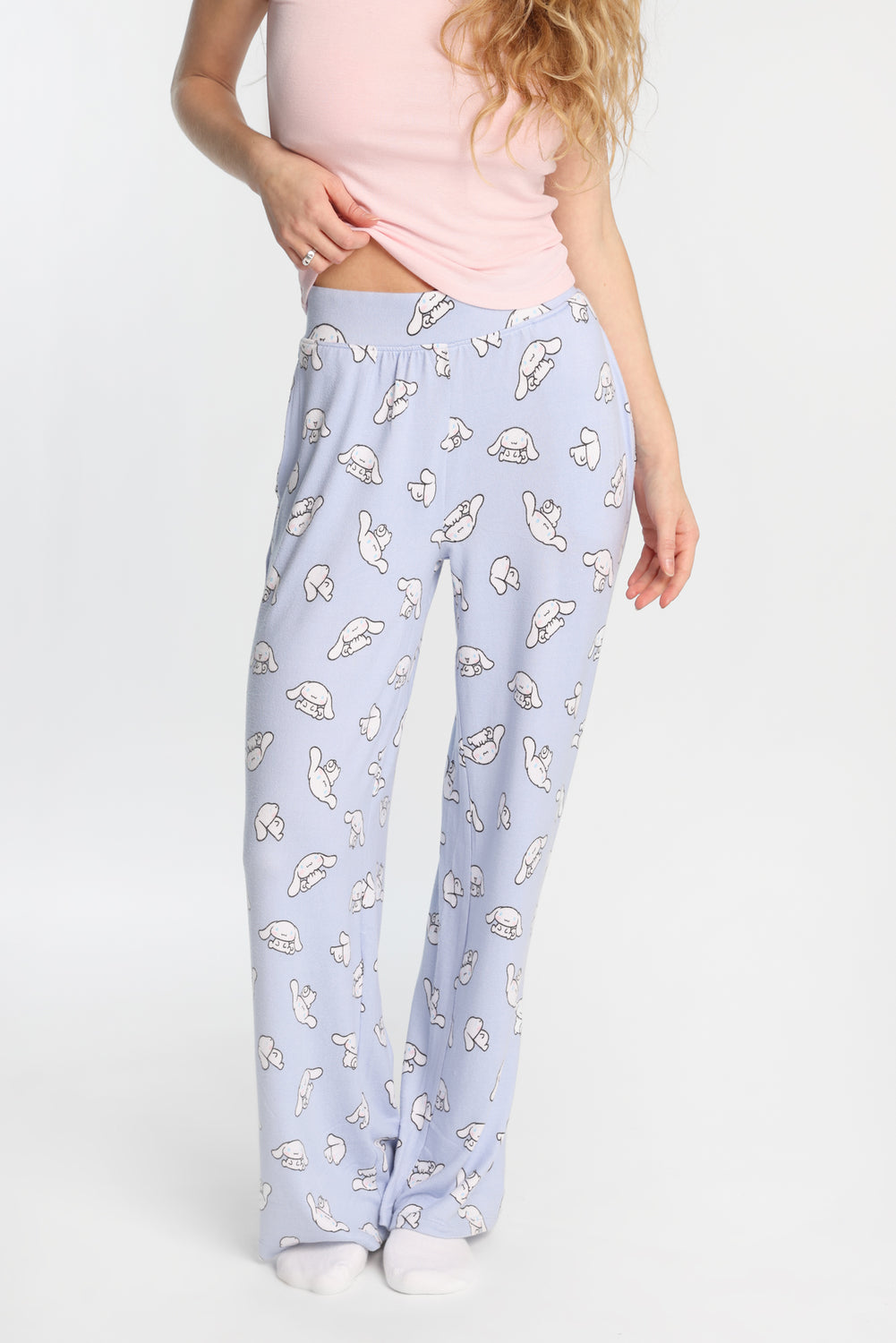 Pantalon pyjama à jambes larges super doux imprimé Cinnamoroll Pantalon pyjama à jambes larges super doux imprimé Cinnamoroll